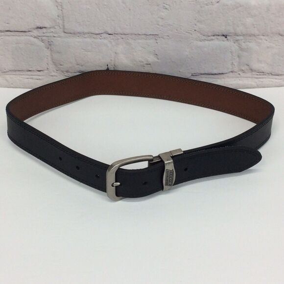 Genuine Dickies Leather Belt Men's Size 32/80 Brown/Black Reversible Casual Work - Picture 1 of 7
